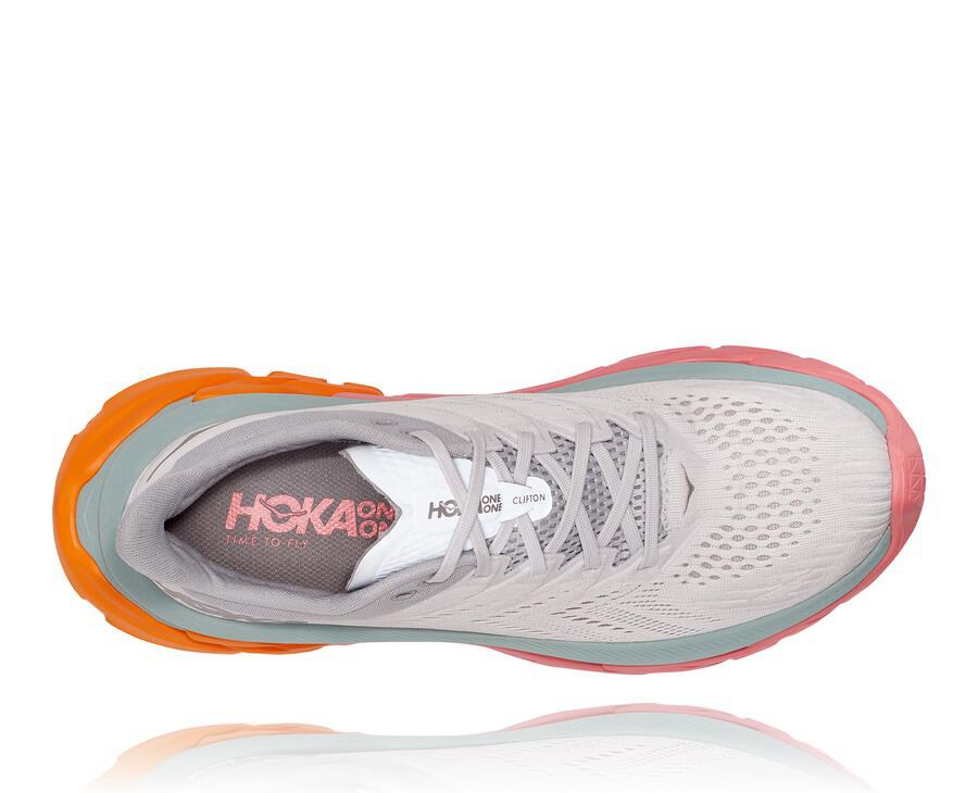 Hoka One One ランニングシューズ メンズ 白 - クリフトン 縁 - VL3645097